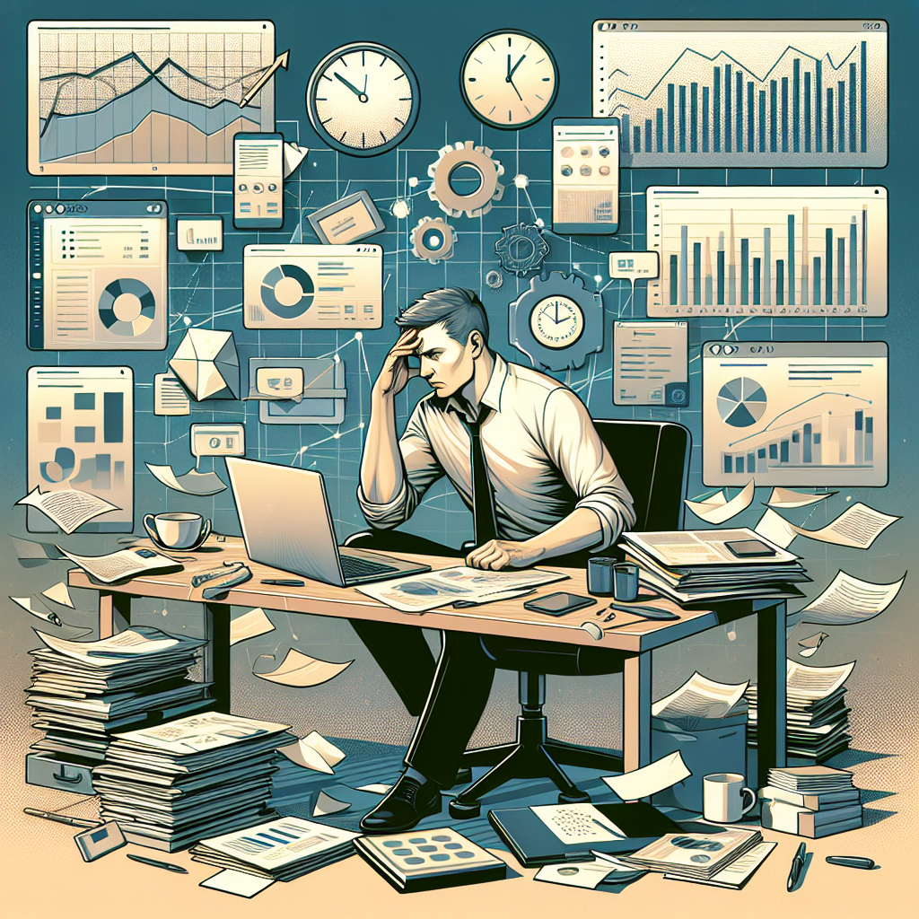 Frustrated MLM leader versus organized MLM business system dashboard