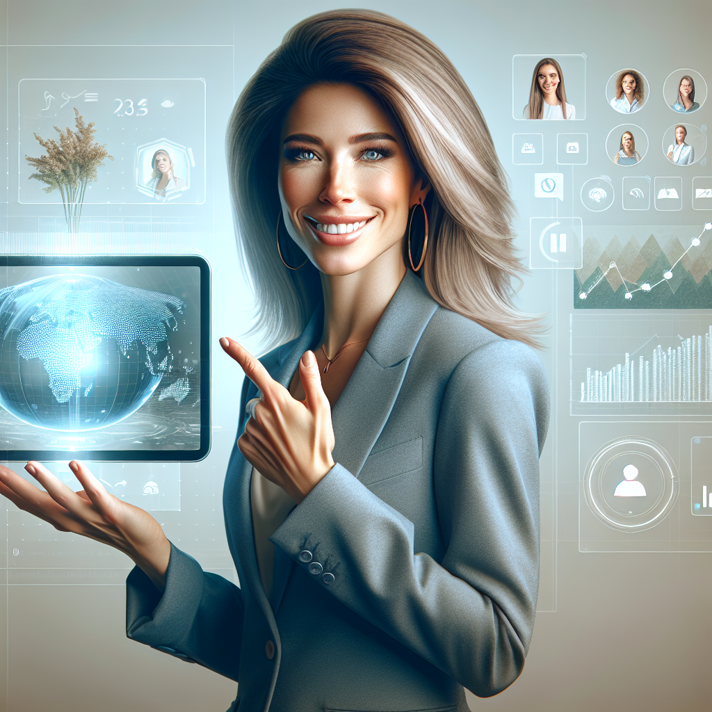 MLM leader showcasing an organized network marketing digital library of training videos on a tablet
